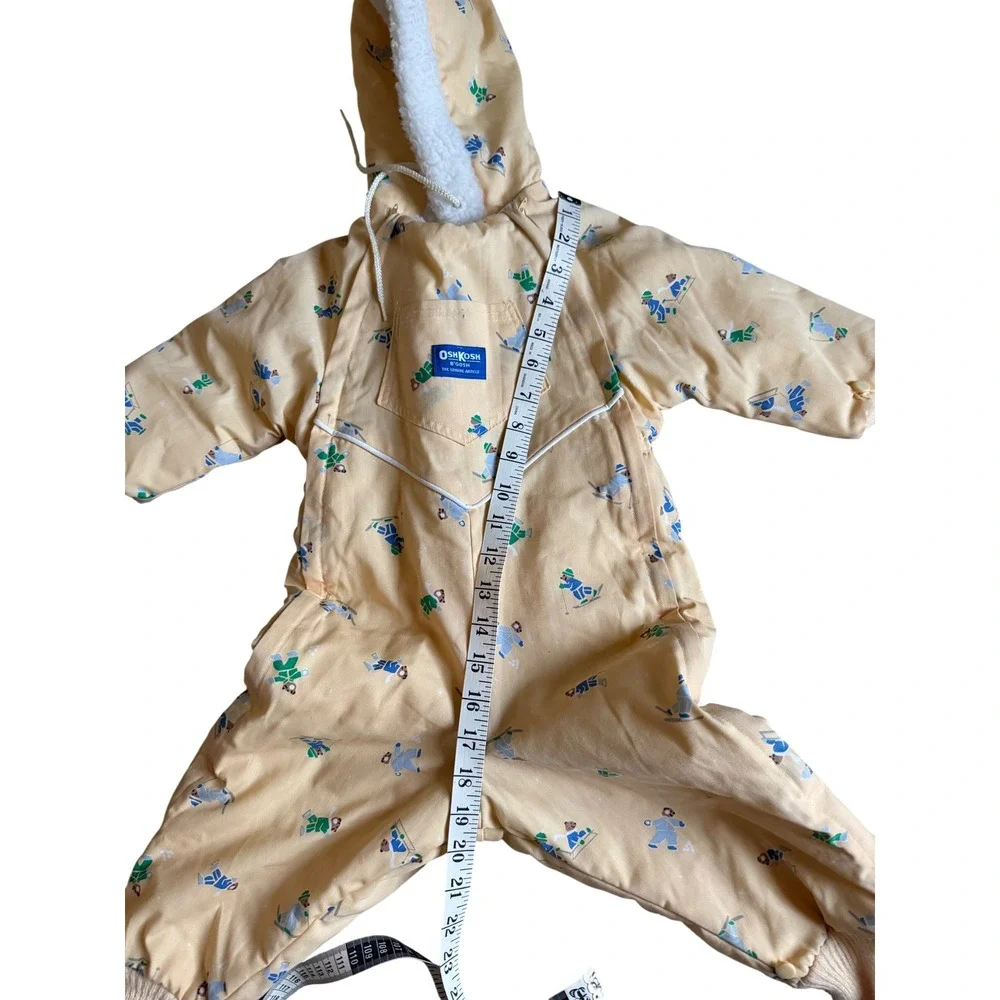 Vintage Oshkosh Bear Snowsuit Bunting Suit Baby 24 Months Hooded Fleece USA
